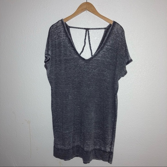 2/$15 Express One Eleven Washed Long Gray Top L - Picture 1 of 6
